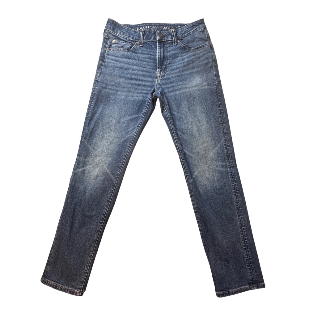 American Eagle Jeans Mens 30x32 (31x28) Blue Airflex+ Athletic Fit Stretch Denim